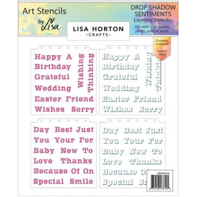 Lisa Horton Crafts Layering Stencils - Drop Shadow Sentiments